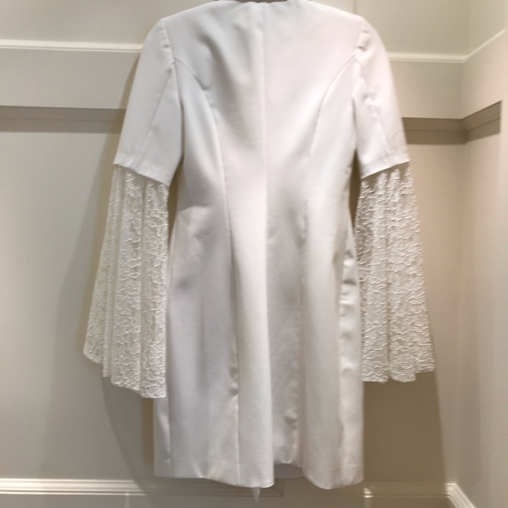 Satin Lapel Double Breasted Blazer Dress Lace S - Picture 6 of 7